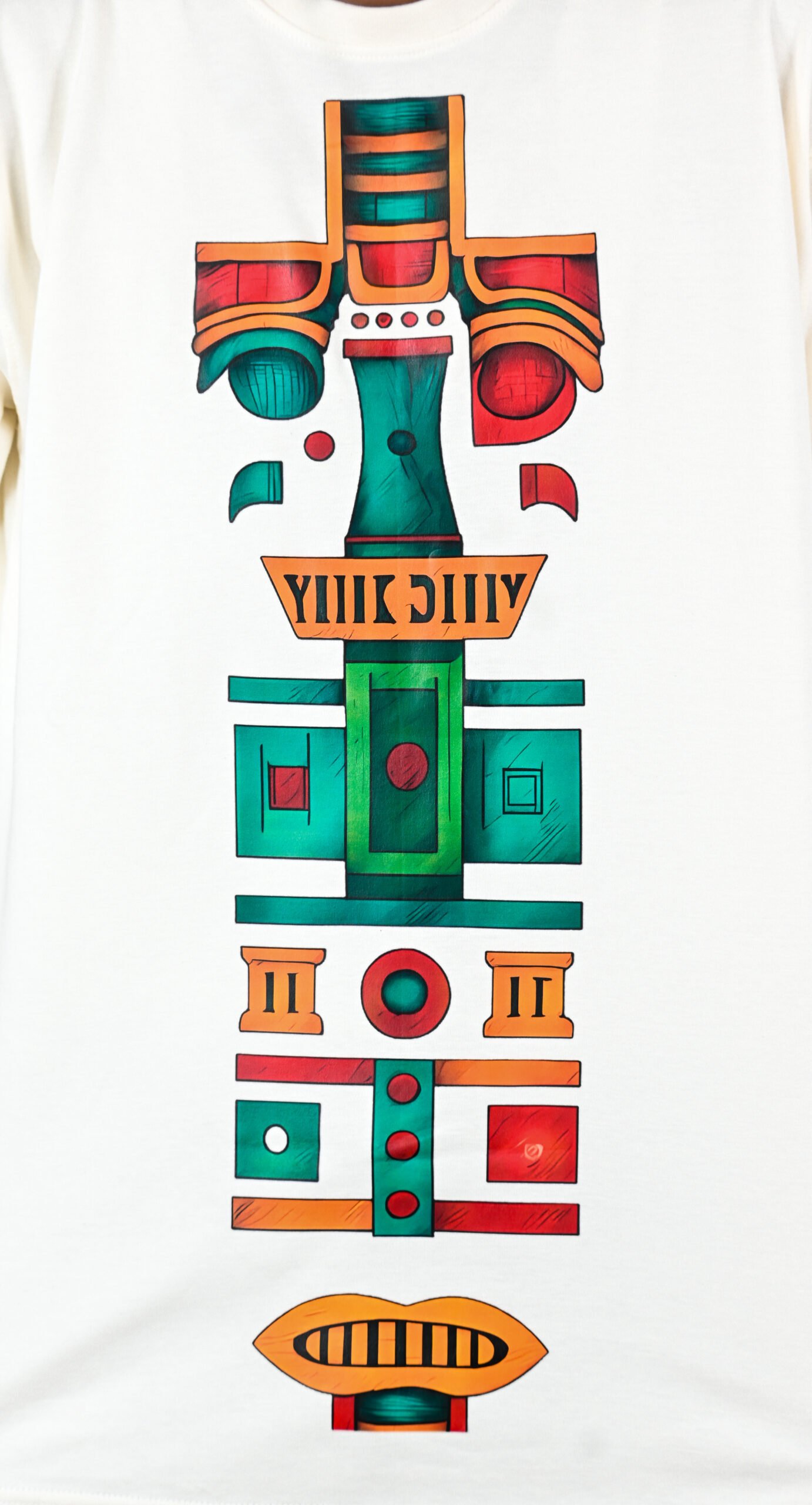 Mayan Art Oversized Cotton T-Shirt - Image 4